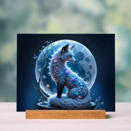 Maanverlichte Kristalvos – Bewaker van Stille Drom Acryl Bord