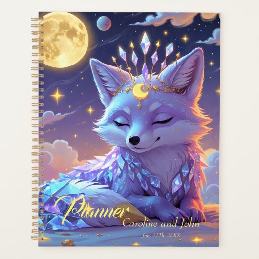 Maanverlichte Kristalvos – Bewaker van Stille Drom Planner (Voorkant)