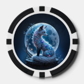Maanverlichte Kristalvos – Bewaker van Stille Drom Poker Chips (Voorkant)