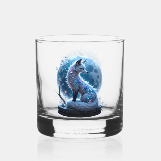 Maanverlichte Kristalvos – Bewaker van Stille Drom Whisky Glas (Voorkant)