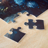 Maanverlichte Lantaarn Meer Meisje Legpuzzel (Zijkant)