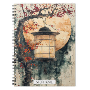 Maanverlichte Lantaarn Sumi-E Waterverf (2) Notitieboek