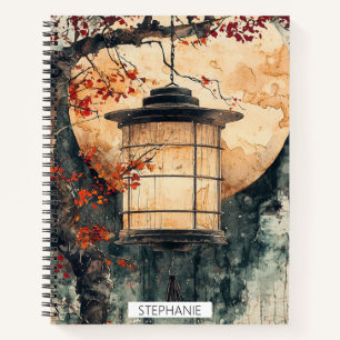 Maanverlichte Lantaarn Sumi-E Waterverf (2) Notitieboek