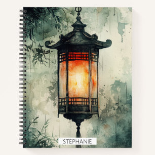 Maanverlichte Lantaarn Sumi-E Waterverf (3) Notitieboek