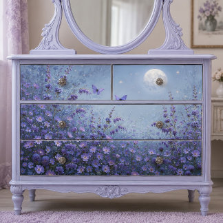 Maanverlichte Lavendel Vlinder Weide Decoupage Tissuepapier