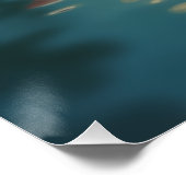 Maanverlichte Lotus Bloem op Water - Rustige Nacht Perfect Poster (Hoek)