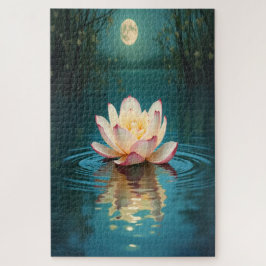 Maanverlichte Lotus Flower Puzzel