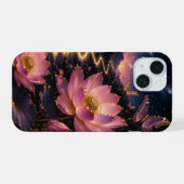 Maanverlichte Lotus Vlinder Hoestelcase iPhone 15 Case (Achterkant horizontaal)