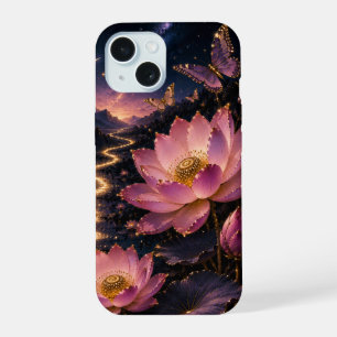Maanverlichte Lotus Vlinder Hoestelcase iPhone 15 Case