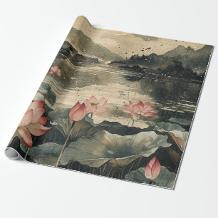 Maanverlichte Lotusmeer (1) Cadeaupapier