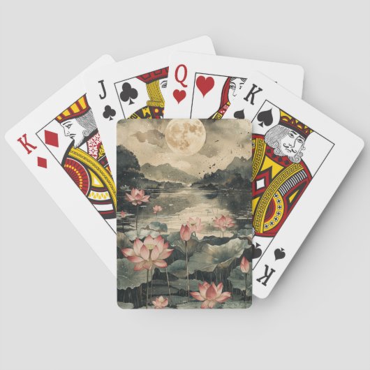Maanverlichte Lotusmeer (1) Pokerkaarten (Achterkant)
