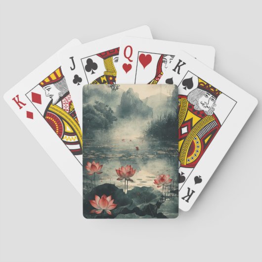 Maanverlichte Lotusmeer (2) Pokerkaarten (Achterkant)