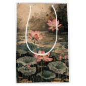 Maanverlichte Lotusmeer (3) Medium Cadeauzakje (Voorkant)