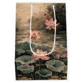 Maanverlichte Lotusmeer (3) Medium Cadeauzakje (Achterkant)