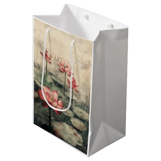 Maanverlichte Lotusmeer (6) Medium Cadeauzakje (Voorkant Gekanteld)