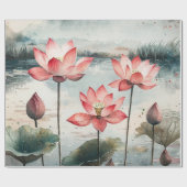 Maanverlichte Lotusmeer (7) Cadeaupapier (Vlak)