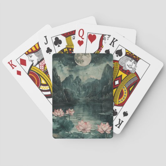 Maanverlichte Lotusmeer (8) Pokerkaarten (Achterkant)