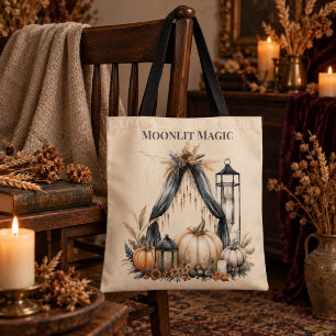 Maanverlichte Magie Boho Schedel & Pompoen - Herfs Tote Bag