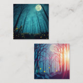 maanverlichte magie vierkante visitekaartje (Voorkant / Achterkant)