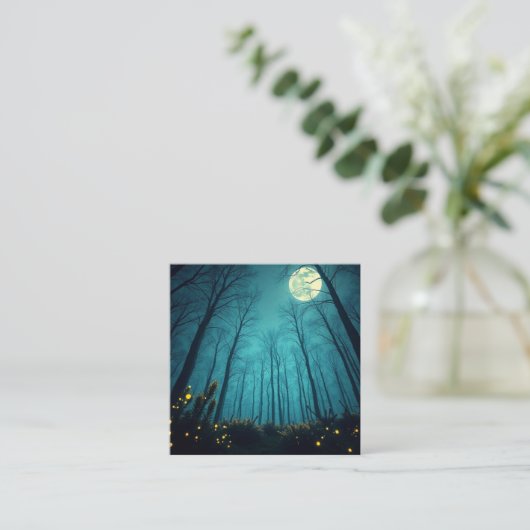 maanverlichte magie vierkante visitekaartje (Staand voorkant)