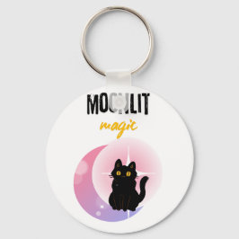Maanverlichte Magie Zwarte Kat T-shirt | Schattig  Sleutelhanger