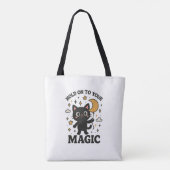 Maanverlichte magische kat tote bag (Achterkant)