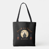 Maanverlichte Manor Halloween Kat  Tote Bag (Achterkant)