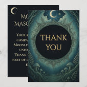 Maanverlichte Maskerade Elegante Bedankkaart Kaart (Voorkant / Achterkant)