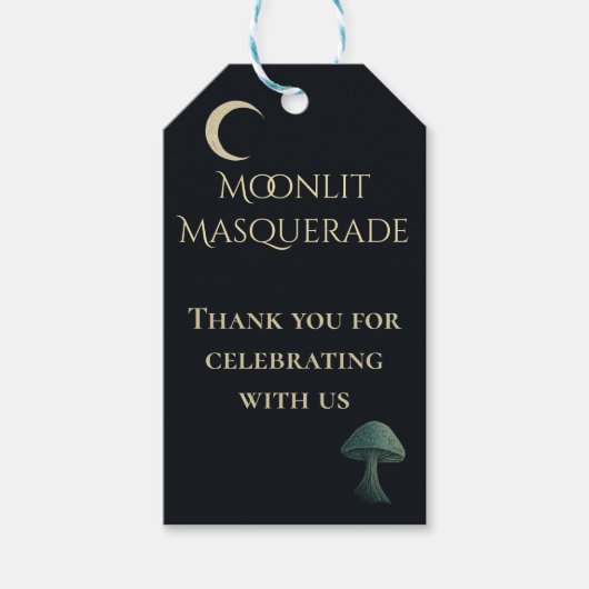 Maanverlichte Masquerade Elegante Favor Tag Cadeaulabel (Voorkant)