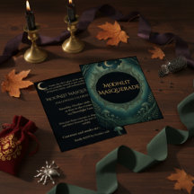 Maanverlichte Masquerade Elegante Halloween Uitnod