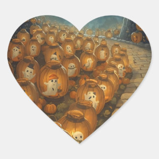 Maanverlichte Metgezellen – Halloween Nacht Hart Sticker