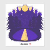 Maanverlichte middernacht sticker (Vel)