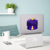 Maanverlichte middernacht sticker (Laptop op bureau)