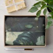 Maanverlichte moerasheks met waterlelies en betove tissuepapier (Geschenk)