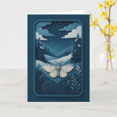 Maanverlichte Mot in Winter Bos Kaart (Gele Bloem)