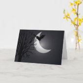 Maanverlichte nacht Happy Halloween Kaart (Gele Bloem)