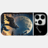 Maanverlichte nacht met huilende wolf Case-Mate iPhone case (Achterkant (horizontaal))