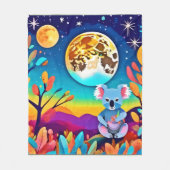 Maanverlichte Nacht van de Koala Fleece Deken (Voorkant)