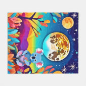 Maanverlichte Nacht van de Koala Fleece Deken (Voorkant (Horizontaal))