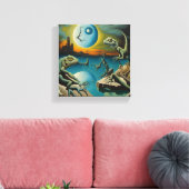 Maanverlichte nachten met hagedis metgezellen canvas afdruk (Insitu (Woonkamer))