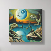 Maanverlichte nachten met hagedis metgezellen canvas afdruk (Voorkant)