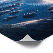 Maanverlichte oceaan onder sterrenhemel poster (Hoek)