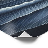 Maanverlichte oceaangolven hemelse nachtelijke hem perfect poster (Hoek)