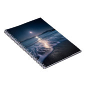 Maanverlichte Ocean Waves Night Notitieboek (Rechterzijde)