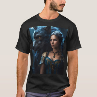 Maanverlichte ontmoetingen: een hyperrealistisch p t-shirt