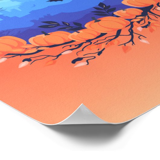 maanverlichte oogst poster (Hoek)