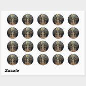 Maanverlichte Opstijging | Boom des Levens-ontwerp Ronde Sticker (Vel)