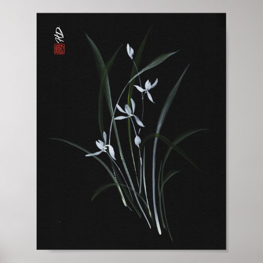Maanverlichte Orchidee Poster (Voorkant)