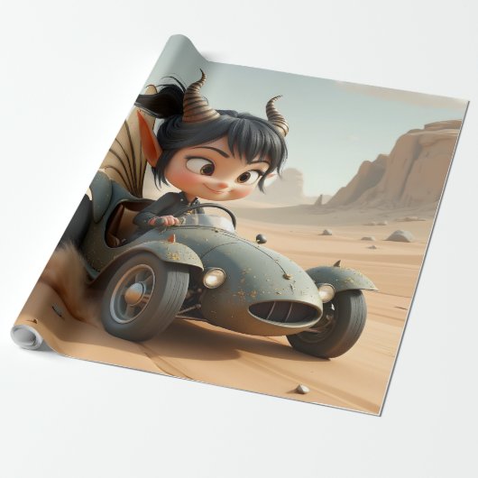 Maanverlichte Pixie van de Zwervende Duinen.  Cadeaupapier (Uitgerold)
