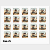 Maanverlichte Pixie van de Zwervende Duinen.  Vierkante Sticker (Vel)